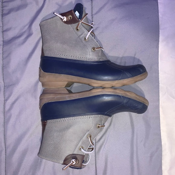 Sperry Navy Grey Waterproof Boot Size 8 - Picture 3 of 7